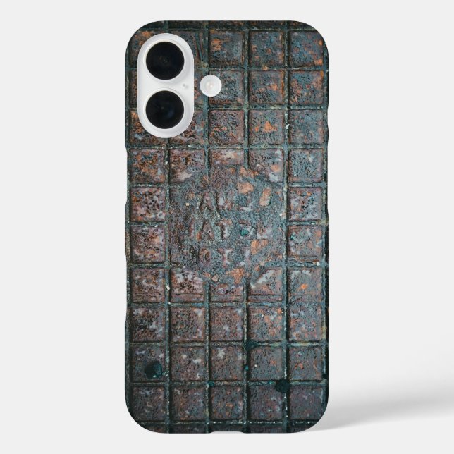 Verwitterter Metallrost iPhone 16 Hülle (Rückseite)