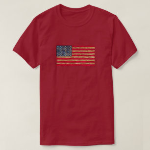 Verwitterter US United Staaten American Flag T - S T-Shirt