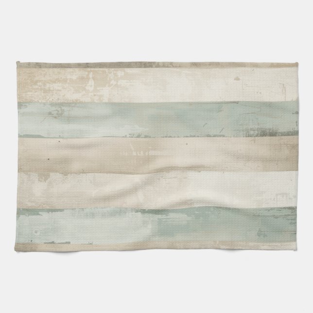 Verwitterter weicher blauer brauner weißer rustika geschirrtuch (Horizontal)
