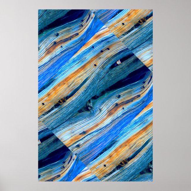 verwittertes blaues Schrankbrett Poster (Vorne)