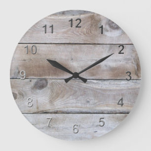 Verwittertes Holz Große Wanduhr