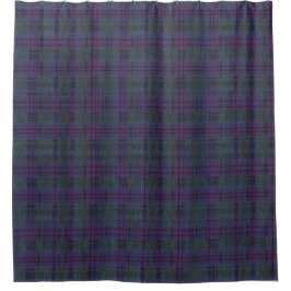 Verwittertes Navyblau-Tartan Duschvorhang