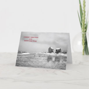 Verwitterungs-Bretterbude-Weihnachtskarte Feiertagskarte