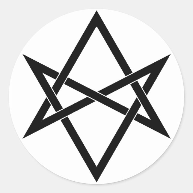 Verwobener unicursal Hexagram Runder Aufkleber (Vorderseite)