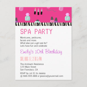 Verwöhn-Spa-Party, Für Mädchen Einladung