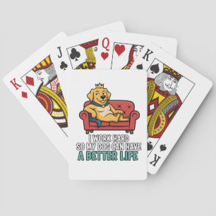 Verwöhnter Hundekönig Lustige Zitat-Illustration Spielkarten