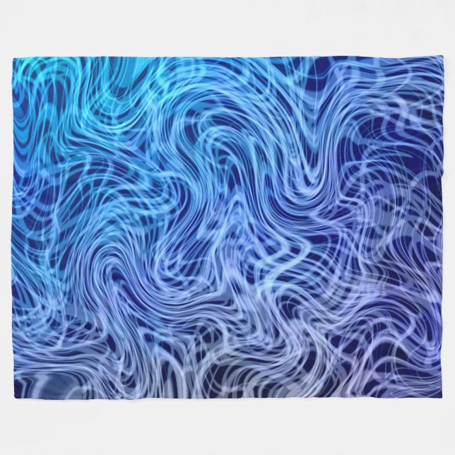 Verworfenes Linear2 Blau - Fleece-Decke Fleecedecke (Vorderseite (Horizontal))