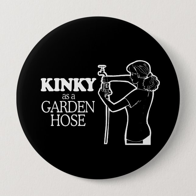 VERWORREN ALS GARTEN-SCHLAUCH T - Shirt Button (Vorderseite)