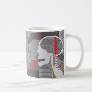 verworrener Herz-Logikschädel Kaffeetasse