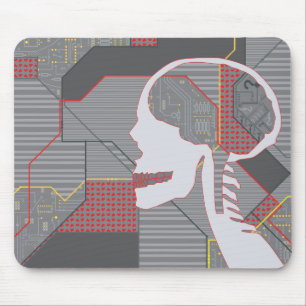 verworrener Herz-Logikschädel Mousepad