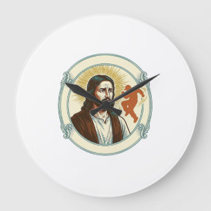 Verworrener Jesus Viraler Tanztrend Silhouette Vid Große Wanduhr
