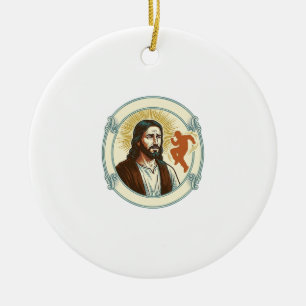 Verworrener Jesus Viraler Tanztrend Silhouette Vid Keramik Ornament
