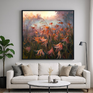 Verworrenes Feld - Malerische Blumenkunst Poster