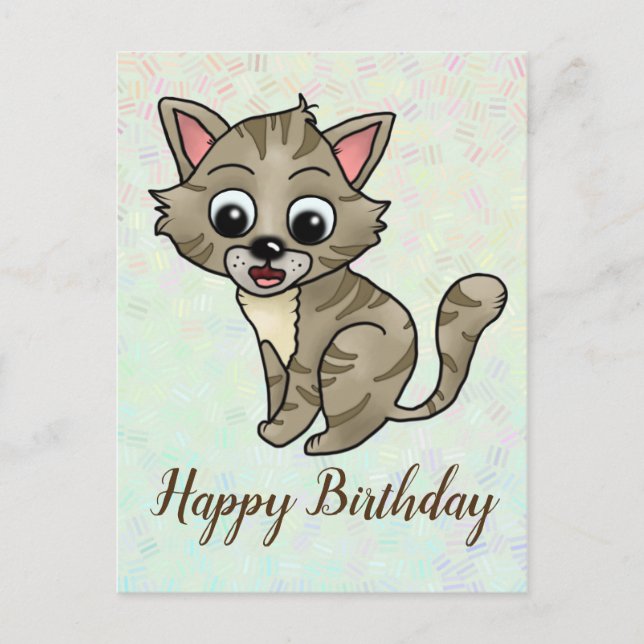 Verwunderte Katze Postkarte (Vorderseite)