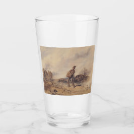 Verwundeter Soldat nach der Schlacht (Kriegsszene) Glas