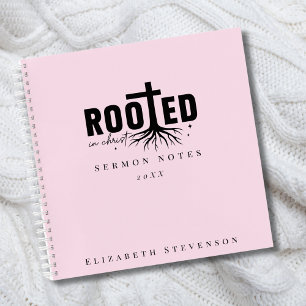 Verwurzelt in Christus Blush Pink Predigtnotizen  Notizbuch
