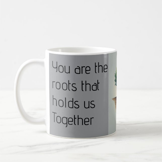 Verwurzelt in Liebe Kaffeetasse (Links)