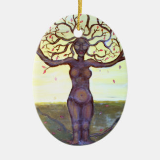"Verwurzelte" Baum-Göttin-Kunst Keramikornament