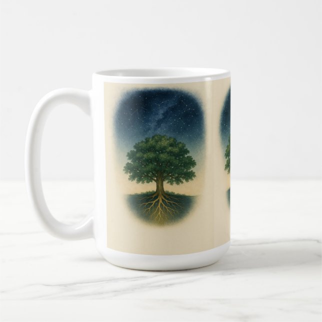 Verwurzelter & Aufsteigender Familienstammbaum Kon Kaffeetasse (Links)