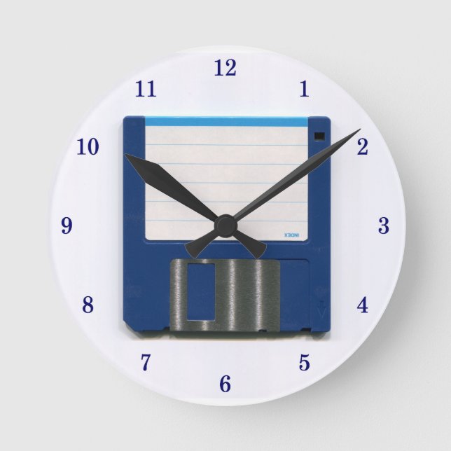 Very Cool Floppy Disk Wall Clock Runde Wanduhr (Vorderseite)