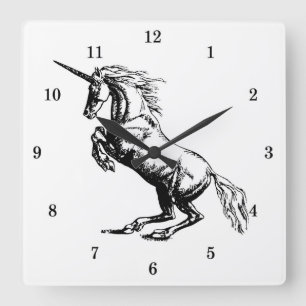 Very Cool Unicorn Wall Clock Quadratische Wanduhr