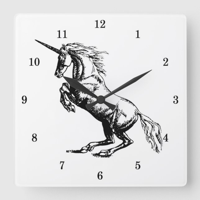 Very Cool Unicorn Wall Clock Quadratische Wanduhr (Vorderseite)
