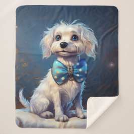 Very Cute Lil Doggie With Blue Bow Tie Sherpadecke