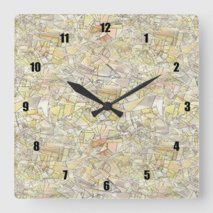 Very Fun and Unusual Abstract Squares Quadratische Wanduhr