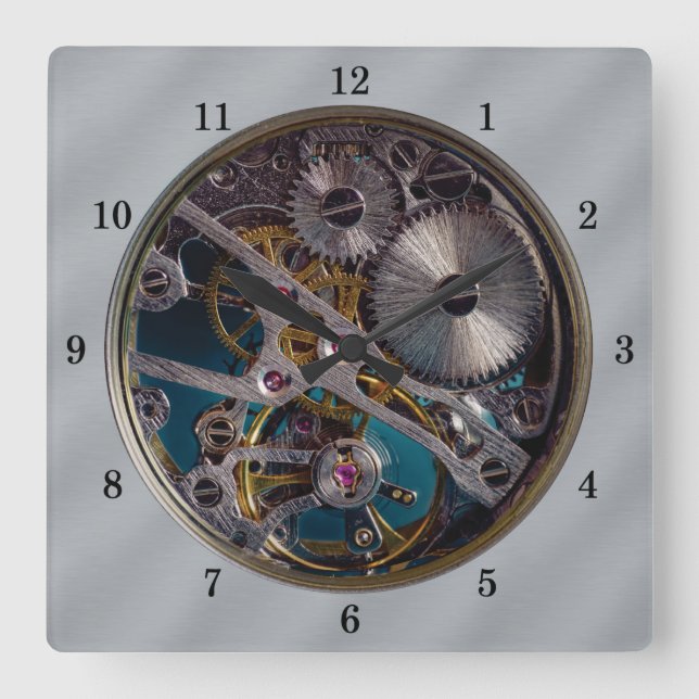 Very Fun Simulated Transparent Wall Clock Quadratische Wanduhr (Vorderseite)