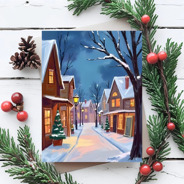 Very Merry Christmas Town Feiertagskarte (Von Creator hochgeladen)
