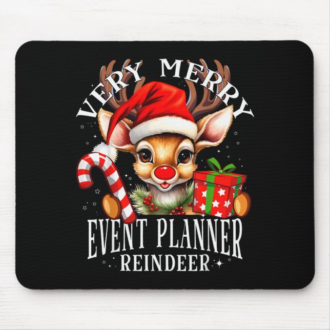 Very Merry Event Planner Reindeer Matching Christm Mousepad (Vorne)
