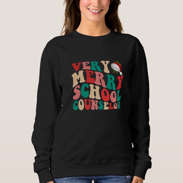 Very Merry School Counselor Elf Christmas School P Sweatshirt (Vorderseite)