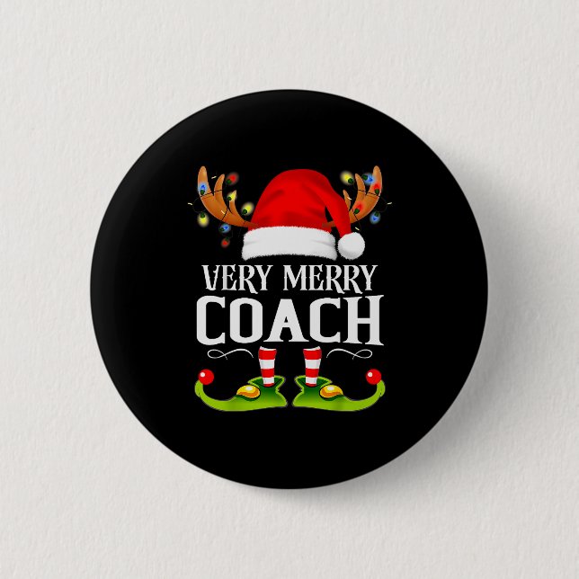 Very Merry X-mas Coach Matching Christmas  Button (Vorderseite)
