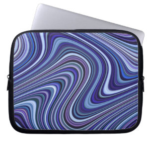 Very Unique Blue Shade Curvy Line Pattern Laptopschutzhülle