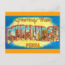 Very Vintage Pittsburgh Greeting Postcard Postkarte