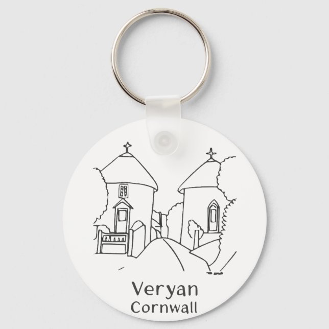 Veryan Roundhouses Keyring Schlüsselanhänger (Vorderseite)