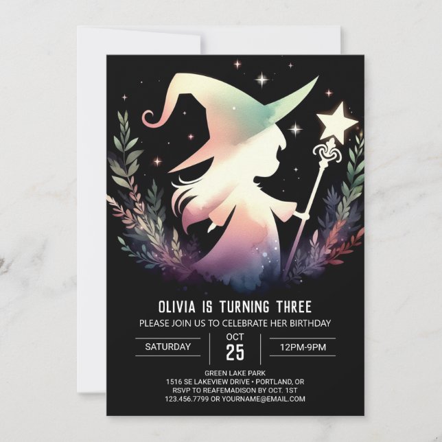 Verzauberer Adorable Wizard Geburtstag Einladung (Vorderseite)