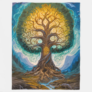Verzaubernd Yggdrasil Leuchtender Baum Magische La Fleecedecke