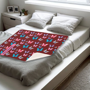Verzaubernde bunte Schmetterlinge Personalisierter Sherpadecke