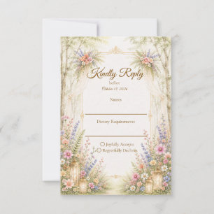 Verzaubernde Gartenhochzeit RSVP Karte
