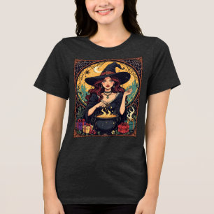 Verzaubernde Hexe mit Spinnen Tri-Blend Shirt
