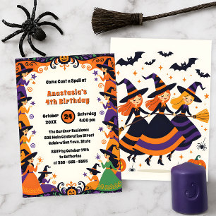 Verzaubernde Hexenkobsteinfeier Halloween Einladung