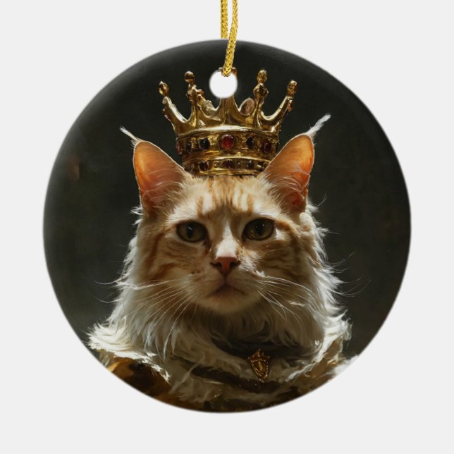 "Verzaubernde Katzenverzierungen" Keramik Ornament (Vorne)