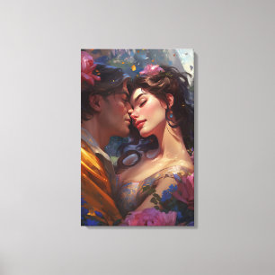 Verzaubernde Liebe eines Prinzen und Prinzesss Leinwanddruck
