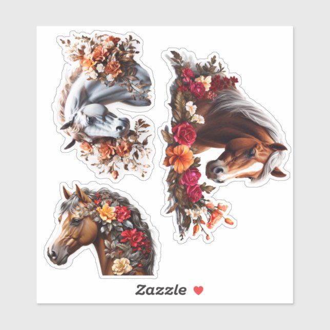 Verzaubernde Pferde Vinyl Stickers anpassen Aufkleber (Blatt)