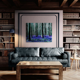 Verzaubernder Blauglockenwald Leinwanddruck