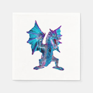 Verzaubernder Fantasy Aqua Drache Mythologisch x 5 Serviette