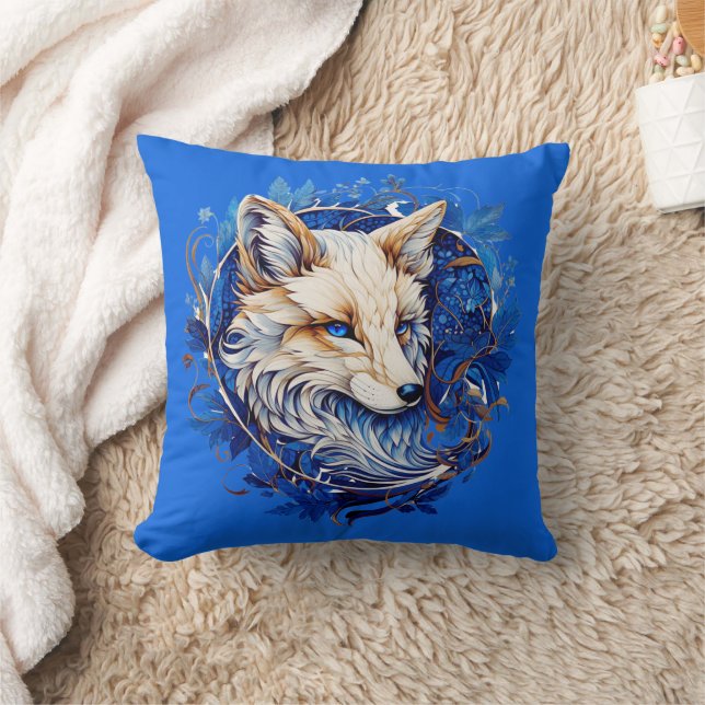 Verzaubernder Fuchs mit Individuelle Name Kissen (Decke)
