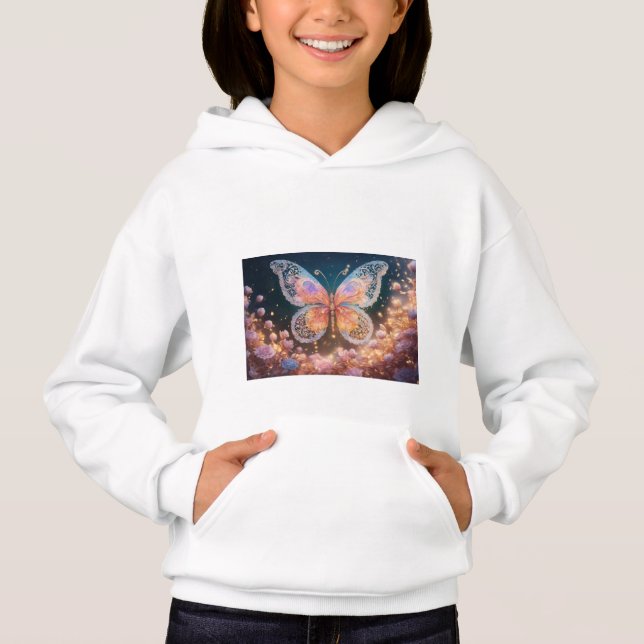 "Verzaubernder Realismus: Wirble Spitzendekoration Hoodie (Vorderseite)
