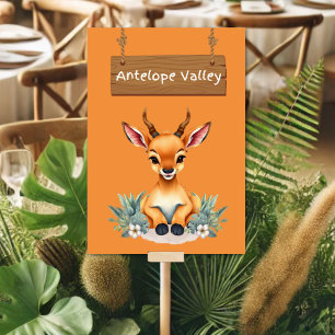 Verzauberndes Dschungel-Safari-Antilopen-Tischschi Tischnummer